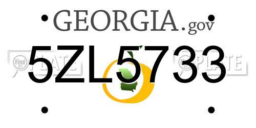 5ZL5733 Georgia License Plate