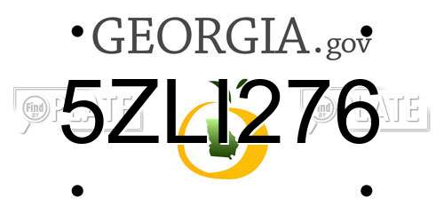 5ZLI276 Georgia License Plate
