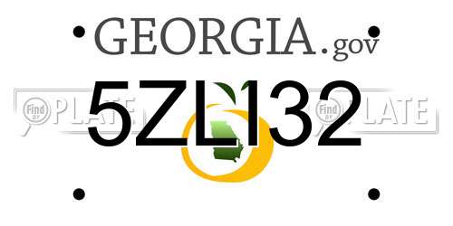 5ZLI32 Georgia License Plate