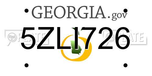 5ZLI726 Georgia License Plate