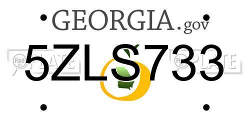 5ZLS733 Georgia License Plate