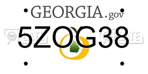 5ZOG38 Georgia License Plate