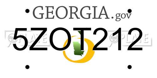 5ZOT212 Georgia License Plate