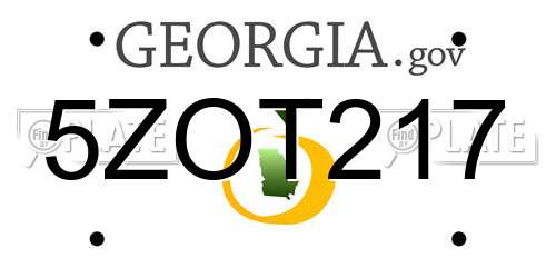 5ZOT217 Georgia License Plate