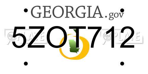 5ZOT712 Georgia License Plate