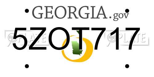5ZOT717 Georgia License Plate