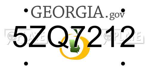 5ZQ7212 Georgia License Plate