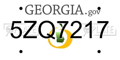 5ZQ7217 Georgia License Plate
