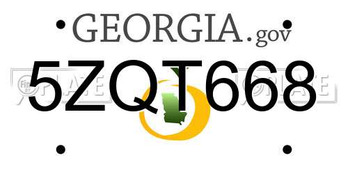 5ZQT668 Georgia License Plate