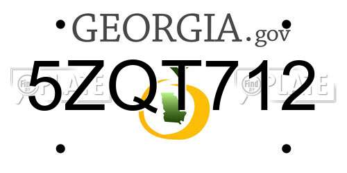 5ZQT712 Georgia License Plate
