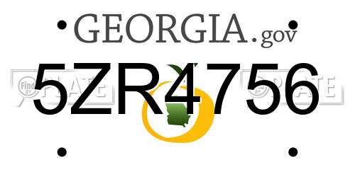 5ZR4756 Georgia License Plate