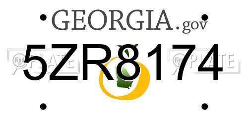 5ZR8174 Georgia License Plate