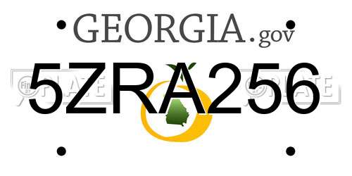 5ZRA256 Georgia License Plate