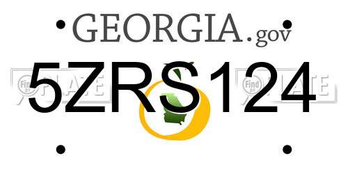 5ZRS124 Georgia License Plate