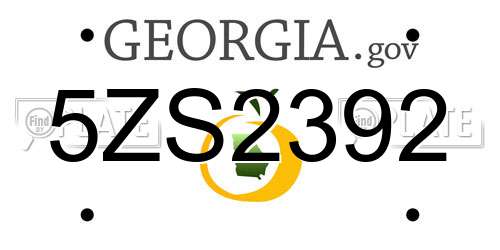 5ZS2392 Georgia License Plate