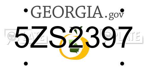 5ZS2397 Georgia License Plate