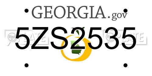 5ZS2535 Georgia License Plate