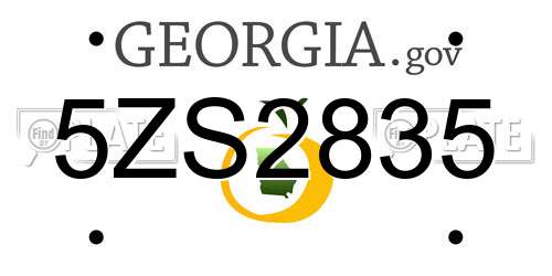 5ZS2835 Georgia License Plate