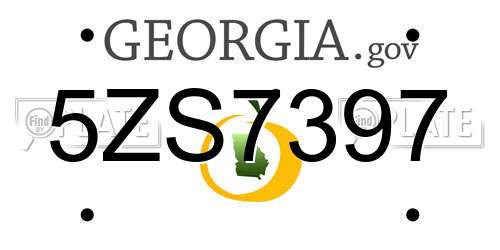 5ZS7397 Georgia License Plate