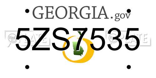 5ZS7535 Georgia License Plate