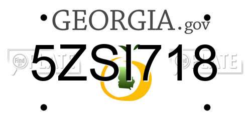 5ZSI718 Georgia License Plate
