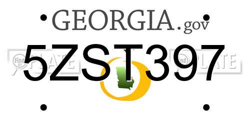 5ZST397 Georgia License Plate