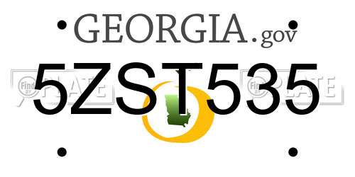 5ZST535 Georgia License Plate