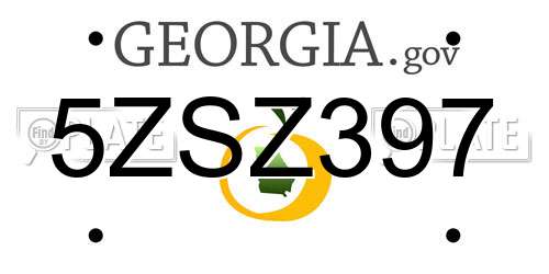 5ZSZ397 Georgia License Plate
