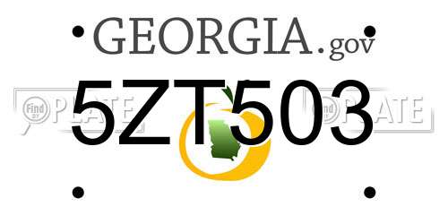 5ZT503 Georgia License Plate
