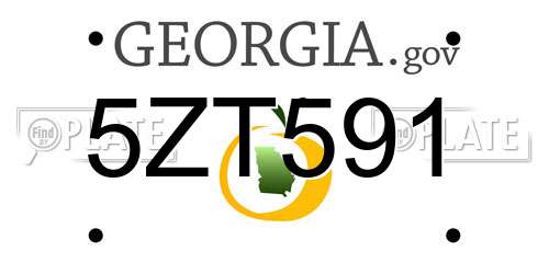 5ZT591 Georgia License Plate