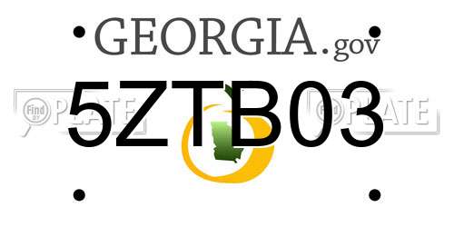 5ZTB03 Georgia License Plate