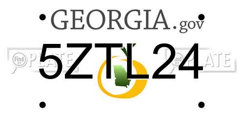 5ZTL24 Georgia License Plate