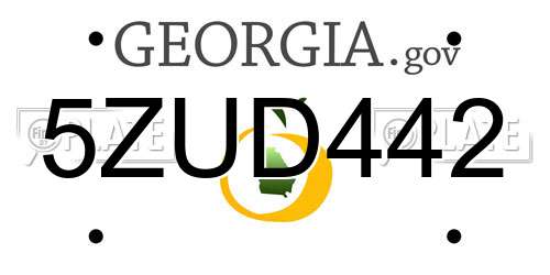 5ZUD442 Georgia License Plate