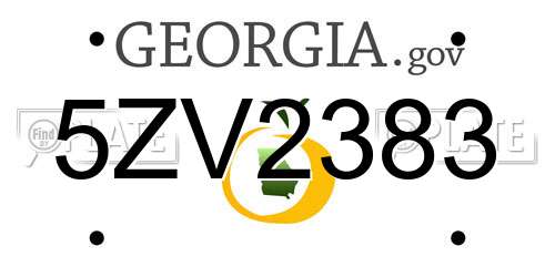5ZV2383 Georgia License Plate