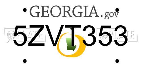 5ZVT353 Georgia License Plate