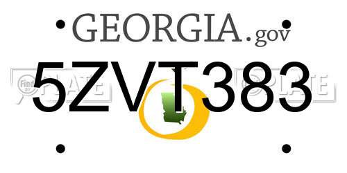 5ZVT383 Georgia License Plate