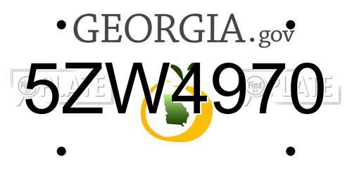 5ZW4970 Georgia License Plate