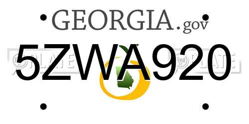 5ZWA920 Georgia License Plate