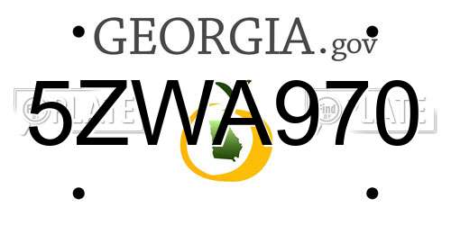 5ZWA970 Georgia License Plate