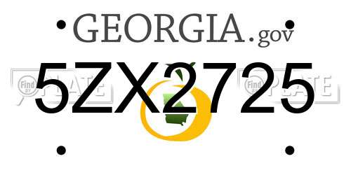 5ZX2725 Georgia License Plate