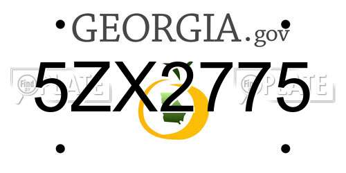 5ZX2775 Georgia License Plate
