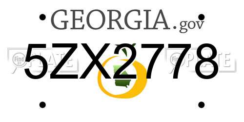 5ZX2778 Georgia License Plate