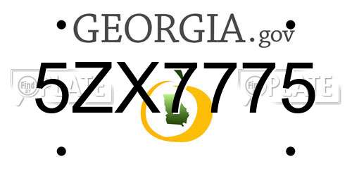 5ZX7775 Georgia License Plate