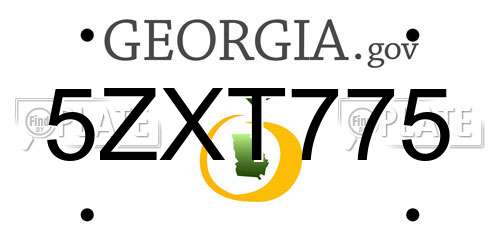 5ZXT775 Georgia License Plate