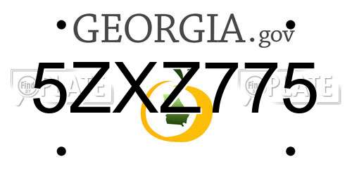 5ZXZ775 Georgia License Plate