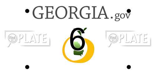 6 Georgia License Plate