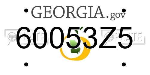 60053Z5 Georgia License Plate