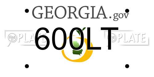 600LT Georgia License Plate