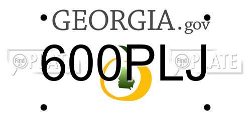 600PLJ Georgia License Plate