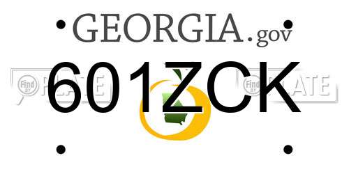 601ZCK Georgia License Plate